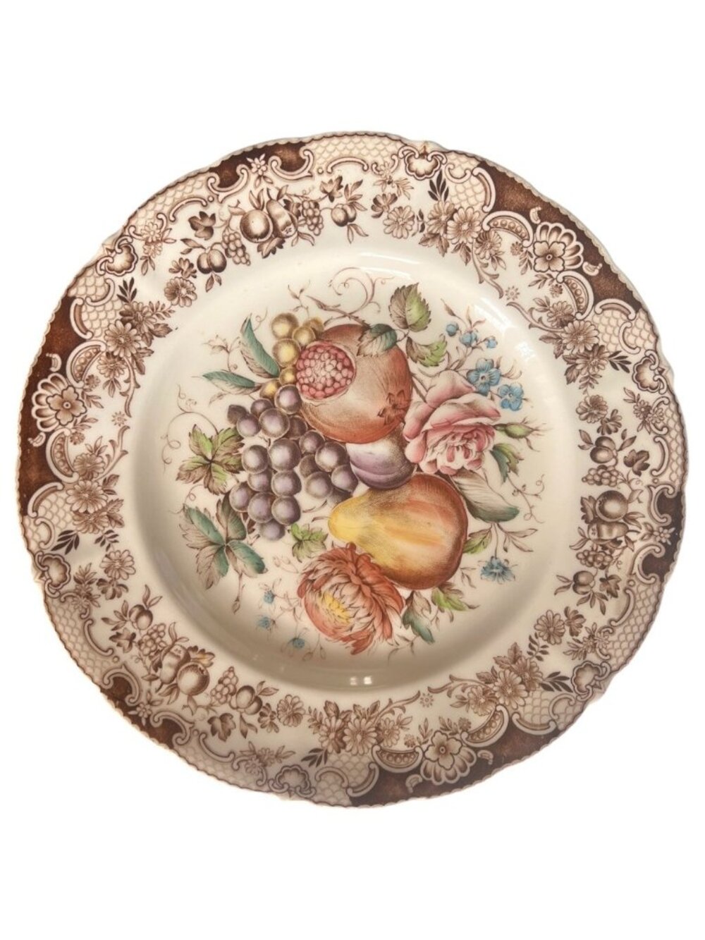 Windsor Ware Johnson Bros England Harvest Fruit Dinner Plate 10.75" D Scalloped